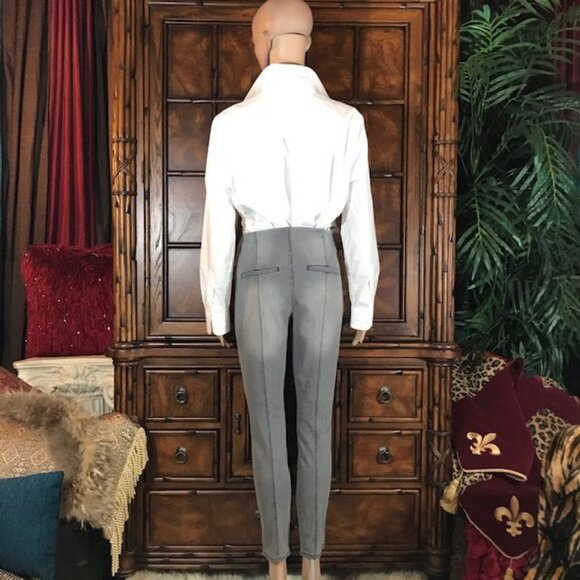 NWOT Motto Silver Gray Hollywood Waist Top Seamed Stretch Ankle Jean - Picture 4 of 10